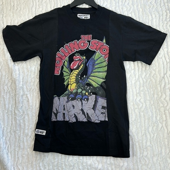 MARKET x The Rolling Stones Rework Short Sleeve T-shirt black unisex streetwear - Picture 1 of 5